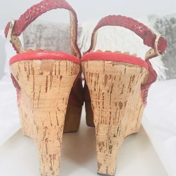 Charles David Red Cork Slingback Wedge - Picture 4 of 4